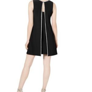 MSK Women Black Embellished Sleeveless V Neck Dress